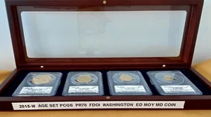 2015-W 4PC Gold Eagle Set PCGS PR70DCAM First Day of Issue, Ed Moy Signed - Picture 1 of 7
