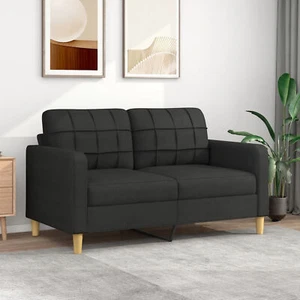 2-Sitzer-Sofa Schwarz 140 Stoff Sofa Wohnzimmer Jugendsofa Loungesofa Relaxsofa - Bild 1 von 8