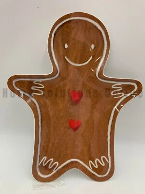 Prato de férias Pottery Barn Kids pão de gengibre em forma de menino melamina 8" x 10" #H54 - Imagem 1 de 4
