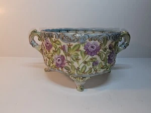 Antique Limoges France Footed Bowl With Handles Centerpiece Fernier. - Picture 1 of 11