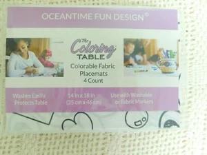 The Coloring Table Placemats to Color Oceanside Fun Design Set of 4 NEW - Picture 1 of 2