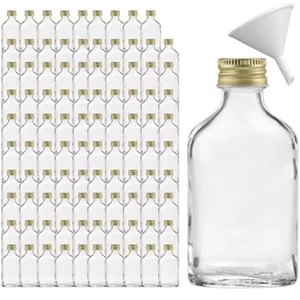 100 kleine Glasflaschen 20 ml Mini-Flaschen Likörflaschen Flachmann + Trichter - Bild 1 von 7