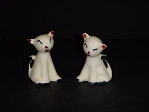 Vtg Mid Century Atomic Siamese Kitties Kittens Cats Salt Pepper Shaker White  - Picture 1 of 5