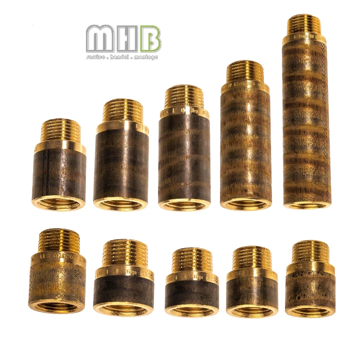 FRABO Hahnverlängerung Rotguss Fitting Gewindefitting Verlängerung DVGW 1/2 Zoll