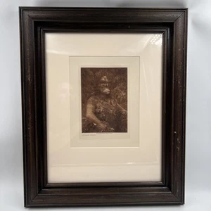 1914 Photogravure. Edward Curtis. Paqusilahl-Qagyuhl. Framed. - Picture 1 of 9