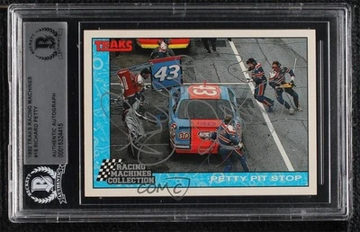 BAS 1992 Traks Racing Machines Petty Pit Stop #19 BGS Authentic Auto - Image 1 of 2