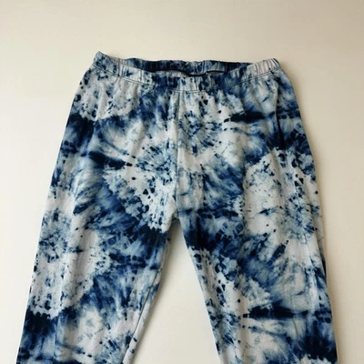 Bobbie Brooks Pants Womens Medium Blue White Tie Dye Lounge Pajama Soft Cozy - Imagem 1 de 4
