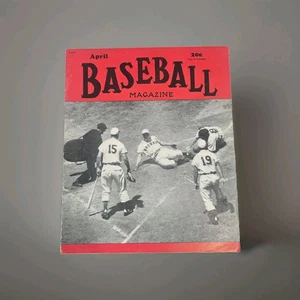 Revista de béisbol abril de 1950 con los Marrones y los Medias Rojas en portada de colección MLB  - Imagen 1 de 12
