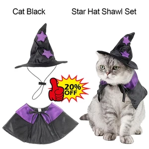 Halloween Haustier Kostüm Katze Zauberer Kostüm %2CFunny Wizard Katze Kleidung✨ - Bild 1 von 10