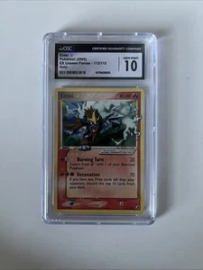 Pokemon Entei Gold Star Holo Card 113/115 EX Unseen Forces CGC 10 - Picture 1 of 2