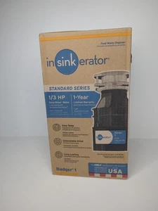 Insinkerator Badger 1 Garbage Disposal Standard 1/3 HP w/Quick Lock Sink Mount - Picture 1 of 4