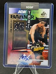 JON MOXLEY 2025 AEW UPPER DECK SP GAME USED BANNER YEAR AUTO #05/10 - Picture 1 of 2