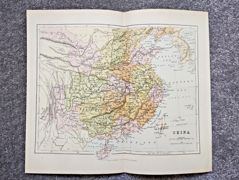 1903 Antique Map of China - W&R Chambers - Image 1 of 1