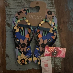 Roxy Chanclas Mujer Talla 6 Floral Playa Verano - Imagen 1 de 7