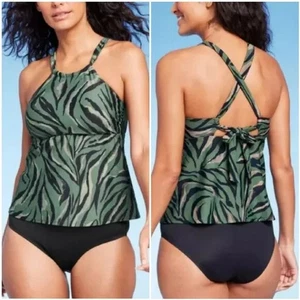 KONA Sol Women's High Neck Animal Print Tankini Top - Picture 1 of 5