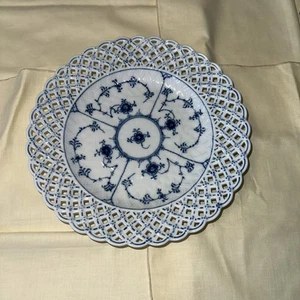 Royal Copenhagen Blue Fluted Full Lace Open Work Plate #638 10.25” - Picture 1 of 13