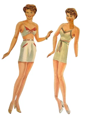 2 Vintage LUCILLE BALL Paper Dolls w/Outfits, 11" (AS IS) - Image 1 of 4