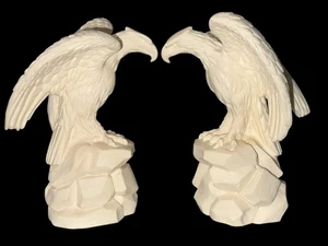 Vintage A. GIANNELLI Signed Eagle Sculpture Statue 1977 7" Tall Pair of Bookends - Picture 1 of 16