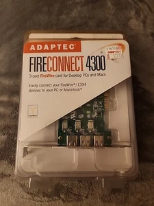 Adaptec AFW-4300C 3-Port FireWire IEEE 1394 Controller PCI Card DESKTOP PC NEW - Picture 1 of 5