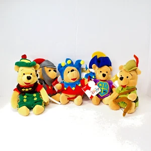 Walt Disney Store Winnie the Pooh Lot of 5 Different Mini Bean Bag Plush NWT - Picture 1 of 14