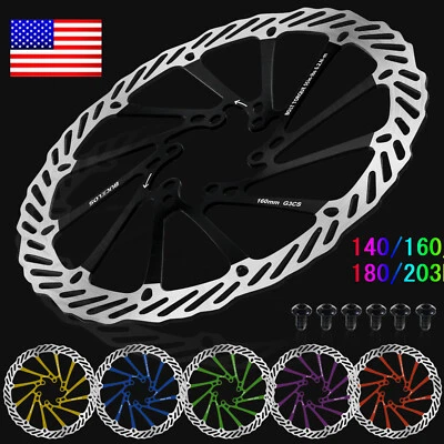 6 Bolts Rotor 140/160/180/203mm MTB BMX Road Bicycle Disc Brake Rotors Caliper - Image 1 of 4