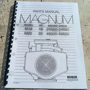 1992 Kohler Magnum M18 and M20 Engine parts manual 63 pages - Picture 1 of 1