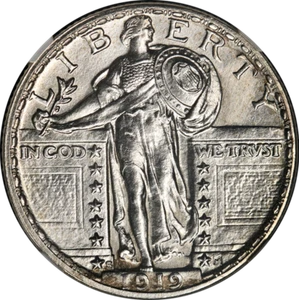 1919-S Standing Liberty Quarter NGC MS64 FH Key Date Strong Strike - Picture 1 of 4