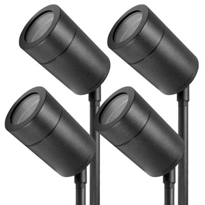 4 Pack Matt Black Stainless Steel Outdoor Garden Spike Light Adjustable ZLC020B - Picture 1 of 32