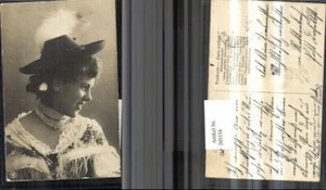 205534,Frau m. Hut Perlenkette Kette pub NPG 713/6 - Picture 1 of 1