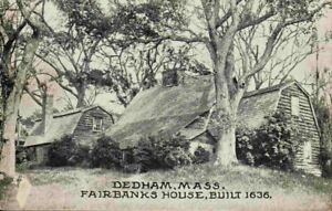 Fairbanks House Built 1636 Dedham Mass MA For Fairbanks Family Photo Postcard