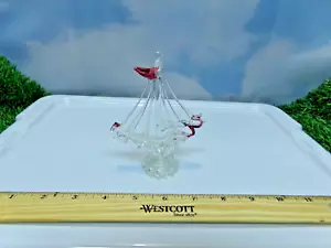 Vintage mundgeblasenes Segelboot aus gesponnenem Glas - Bild 1 von 3
