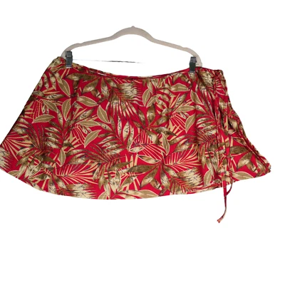 Minifalda Catalina para nadar para mujer talla 3x 22w-24w roja tropical corbata lateral Foto 1 de 4