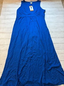 Matty M Women's Blue Sleeveless Surplice V-Neck Long Classic Maxi Dress Size XXL - Picture 1 of 4