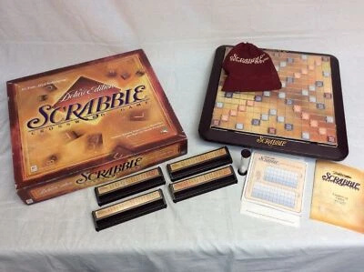 Scrabble 1999 Deluxe Edition TurnTable Board Game Complete Milton Bradley Nice - Image 1 of 4