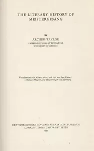 The Literary History of Meistergesang - Bild 1 von 1