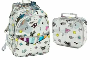 Justice Girls Backpack, Wristlet and Lunchbox Holo Sticker Pocket NWT - Bild 1 von 7