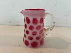 Vintage Fenton Cranberry Coin Dot Small Pitcher / Creamer - Picture 1 of 7