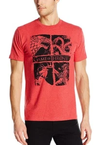 Game Of Thrones FOUR HOUSE SIGILS Red T-Shirt NWT Licensed & Official - Picture 1 of 1