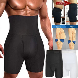 Men's High Waist Compression Boxer Shorts Tummy Slim Girdle Pants Body Shaper US - Picture 1 of 20