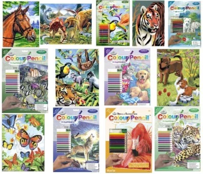 A4 & A5 Colour Pencil By Numbers 30+ Pictures To Choose Art Craft Kits Not Paint - Image 1 of 4