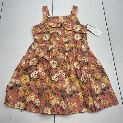 Little Lass Pink Floral Sleeveless Dress Toddler Girls Size 4T New - Image 1 of 4