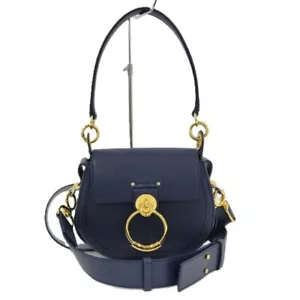 Mini Bolso de Hombro Chloe Tess Cuero Azul Marino Bolsillo Abierto Cadena Dorada Bolso para Mujer - Imagen 1 de 10