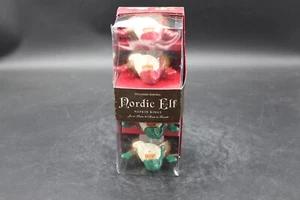 Williams Sonoma Nordic Elf Napkin Rings Santa Claus Red Green Ceramic Set Of 4 - Bild 1 von 6