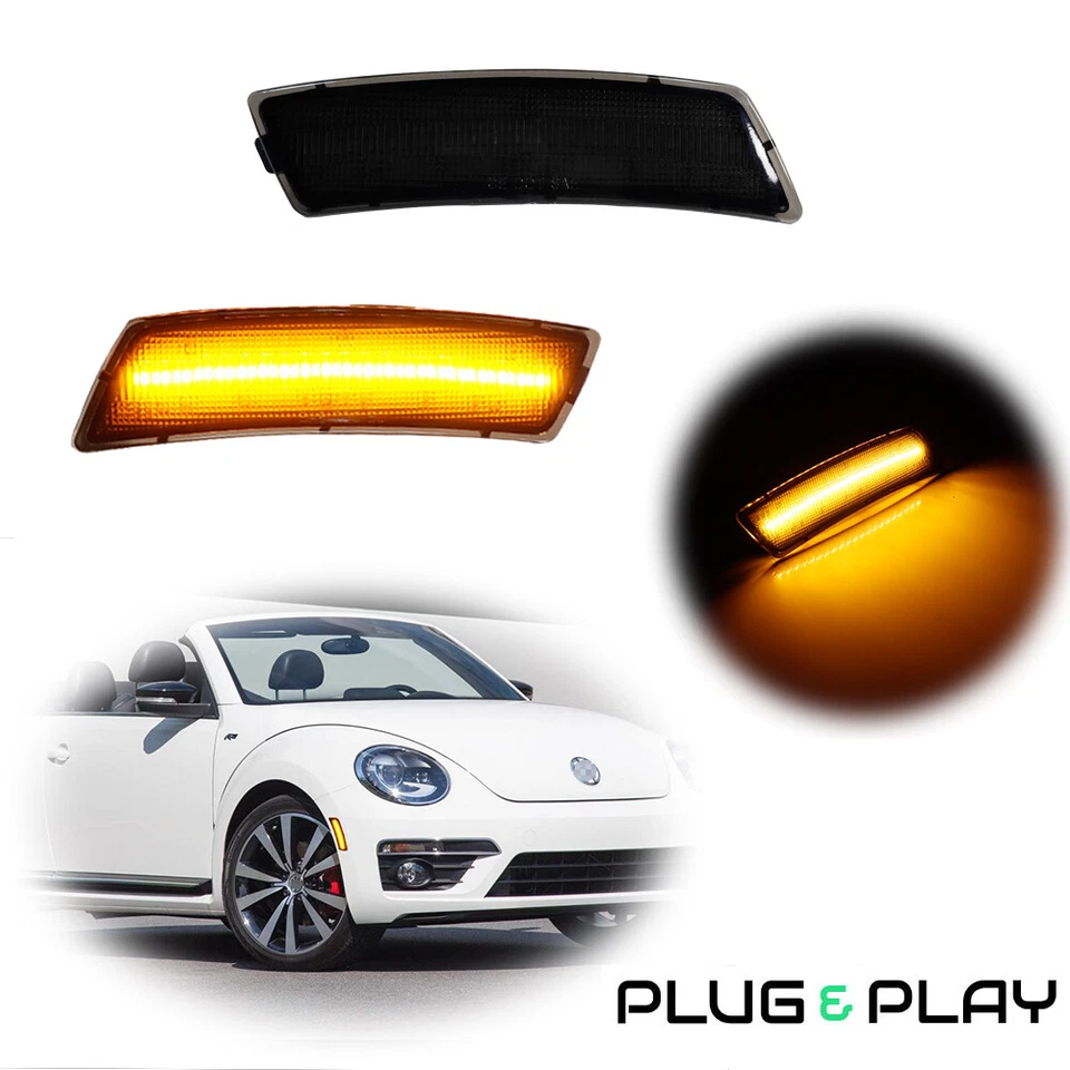 Luces LED de señalización laterales de parachoques delantero para Volkswagen Tiguan de 18 años, Beetle Foto 1 de 4
