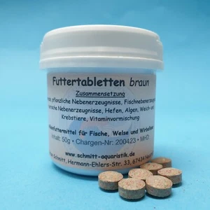 (9,98€/100g) Futter-Tabletten braun 50g (Welse Futter Garnelen Krebse Tabs) - Bild 1 von 1