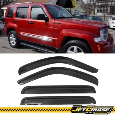 Juego de 4 piezas de viseras de ventana acrílicas con cinta adhesiva para Jeep Liberty 08-14 Foto 1 de 4