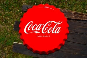 Coca-Cola Bottle Cap Aluminum Sign - Coke Is It - Delicious and Refreshing - Tin - Picture 1 of 4