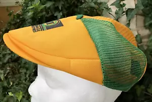 Vintage 1980er Jahre Cabby Mütze Kappe Druckknopflasche Zeitungsjunge Trucker grün DI geschwollen USA Netz - Bild 1 von 17