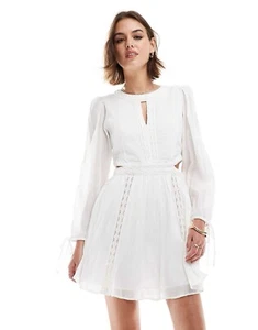 Mango Mango broderie mini dress in white XS NWT RRP £56 - Picture 1 of 13