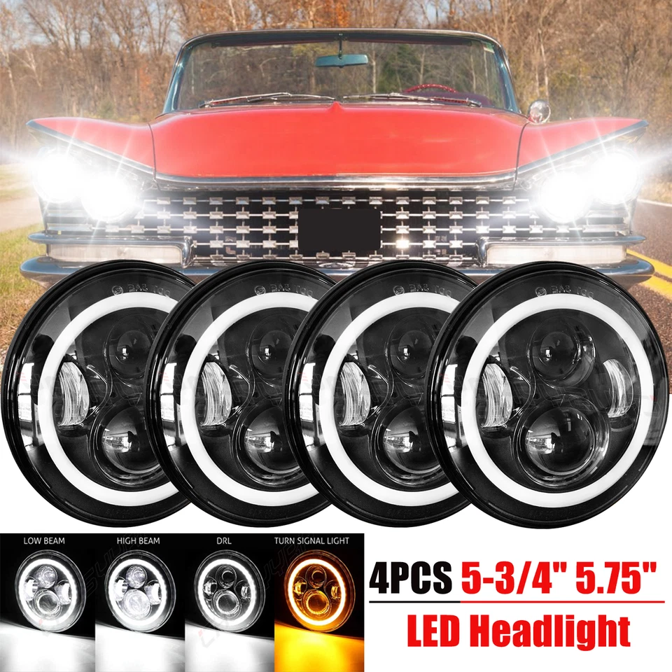 Faros LED redondos de 5,75 pulgadas haz Hi/Lo para Buick Electra 1959-1973 1974 4 piezas Foto 1 de 4